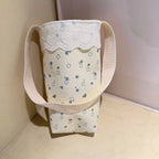 Lace Floral Water Bottle Cloth Bag – Portable Sleeve Carrier Bottle Sleeve Bag Richie's Yellow Flowers