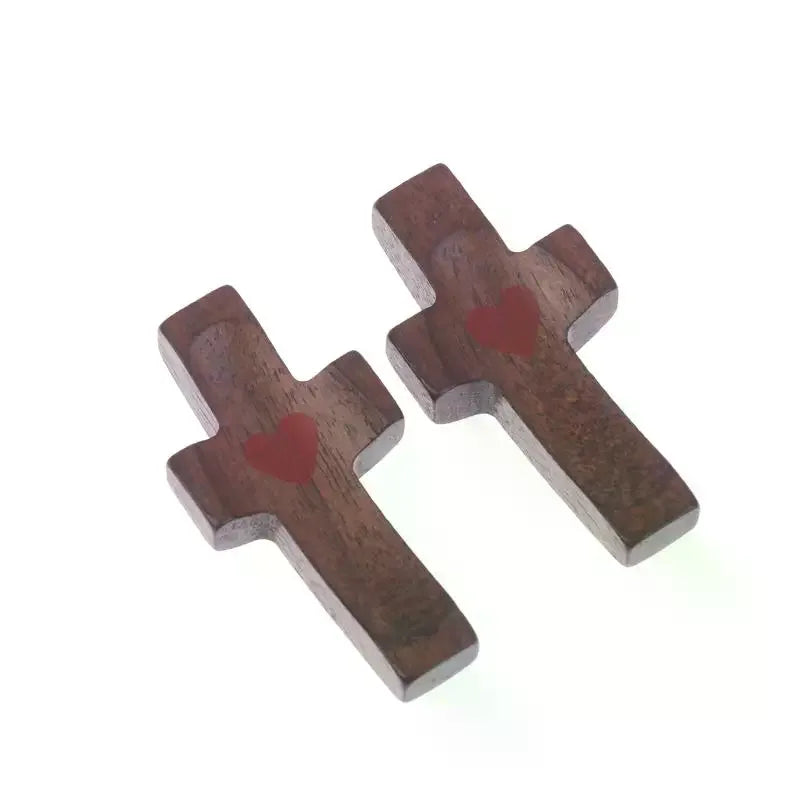 Black Walnut Wooden Pocket Prayer Cross – Handheld Faith Gift Wooden Prayer Cross Richie's