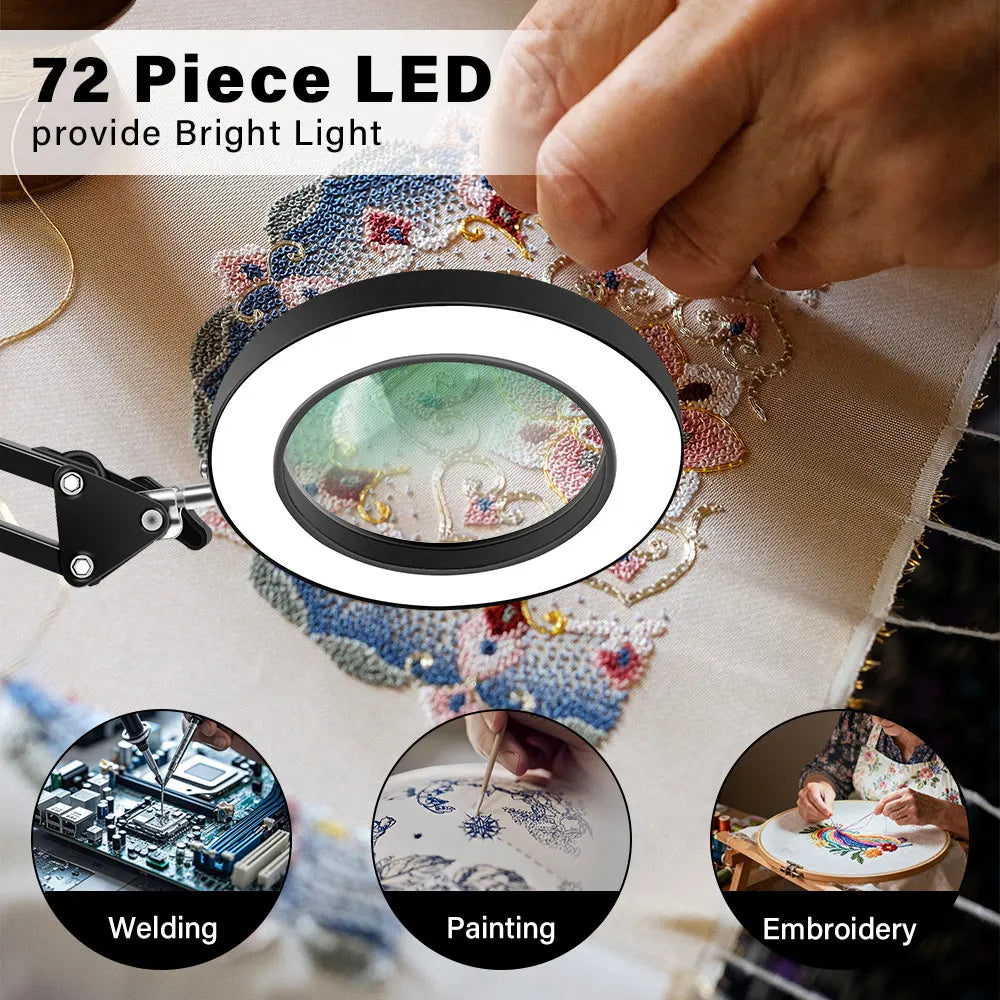 10X LED Magnifying Desk Lamp – Foldable, 3 Color Modes Magnifying Desk Lamp Richie's