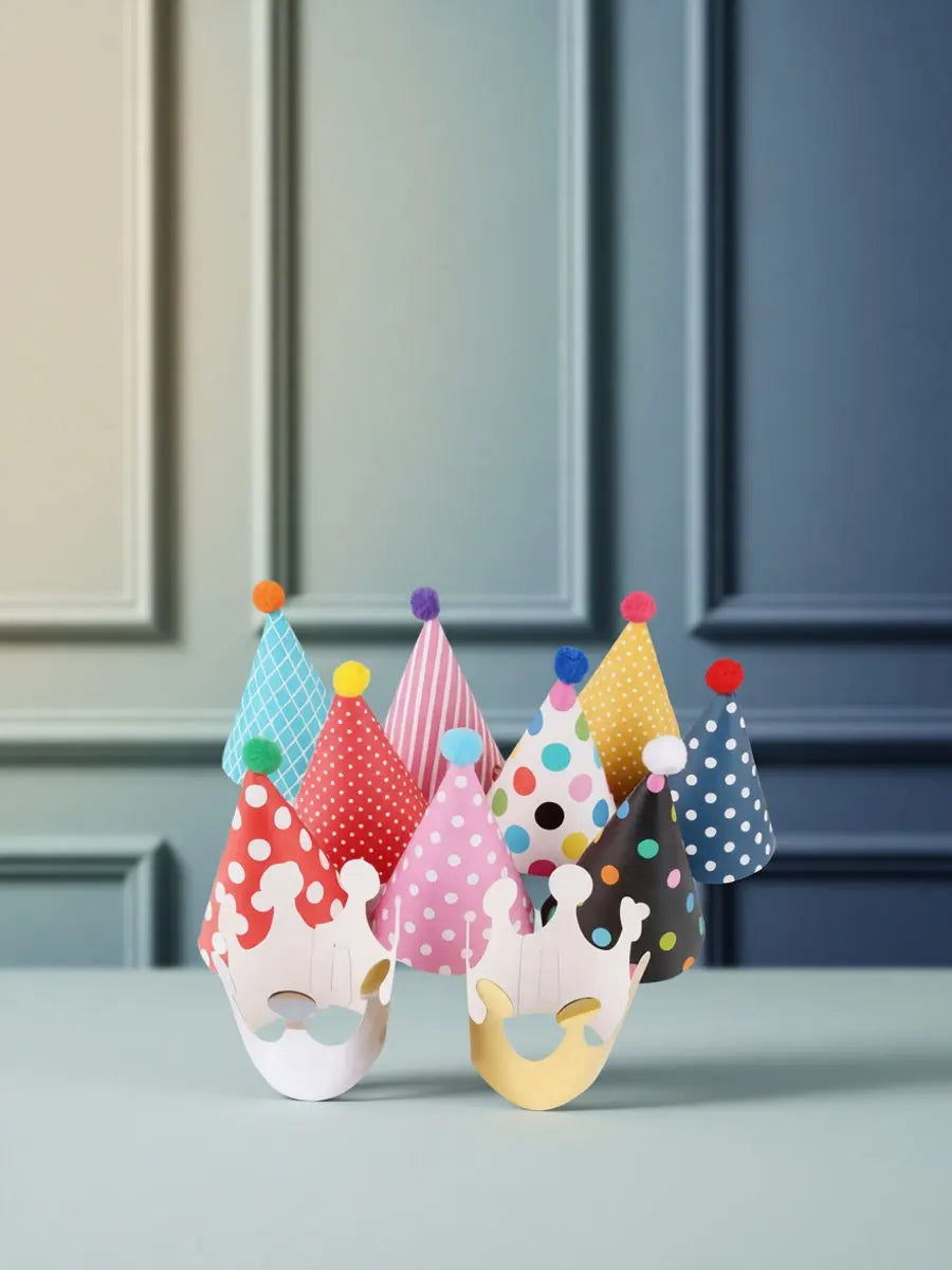 11Pcs Kids Birthday Crown & Party Paper Hats – Photo Prop Set Party Hat Set Richie's