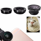 3-in-1 Fisheye Wide Angle Macro Clip Lens Kit for Smartphones Phone Camera Lens Kit Richie's