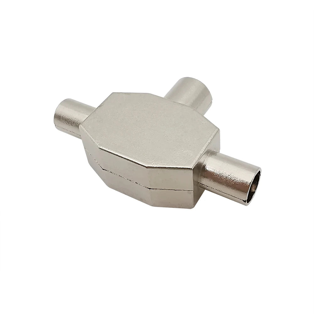 Metal 2-Way TV Coaxial Antenna Splitter – Female to 2x Male Tee Coaxial Splitter Adapter Richie's
