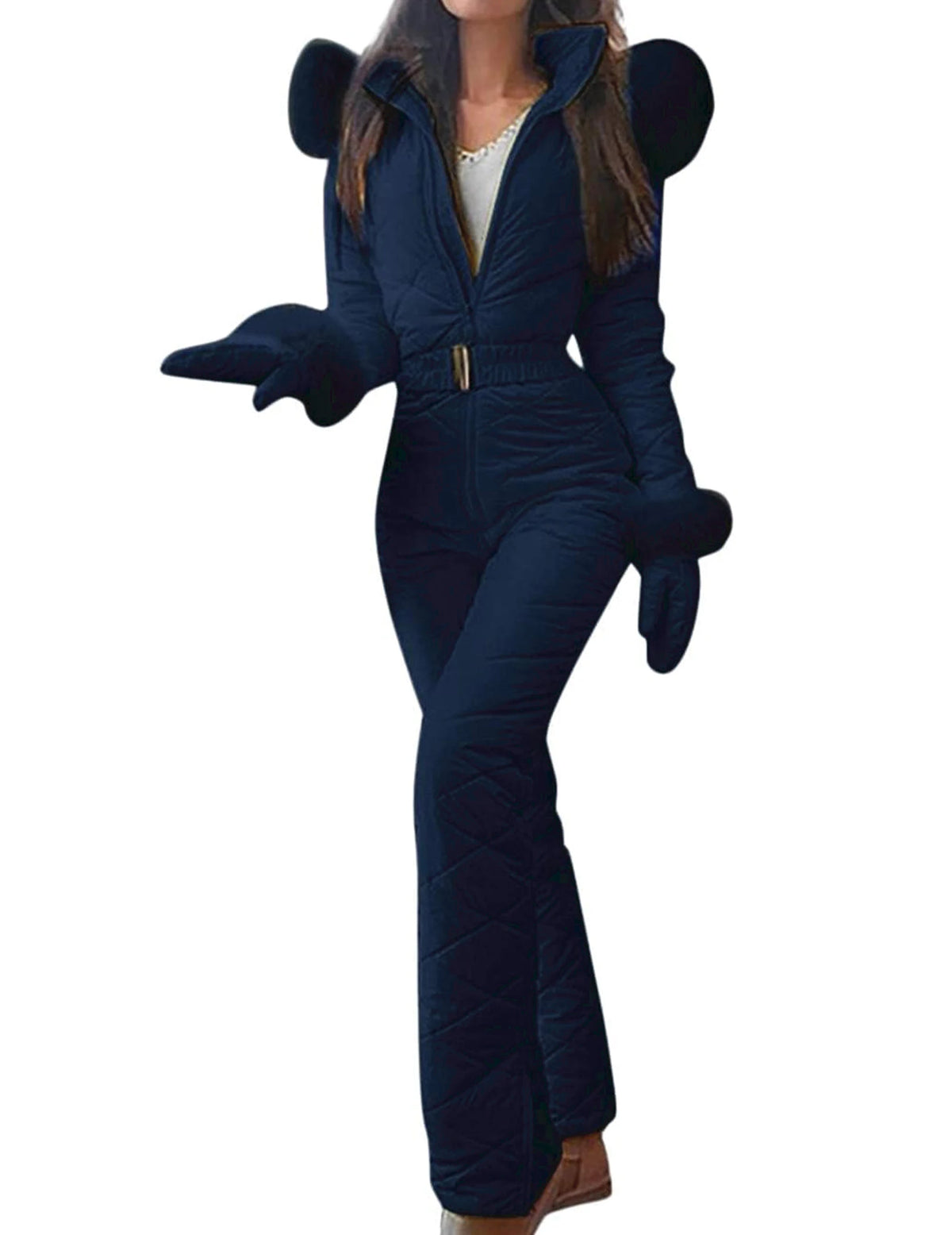 Women's Waterproof One-Piece Ski Jumpsuit – Insulated Snowsuit Women's Ski Jumpsuit Richie's S Blue