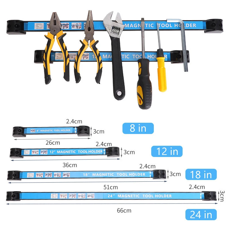 HUXUAN Magnetic Tool Bar Holder 8–24 Inch Garage Organizer Magnetic Tool Bar Richie's