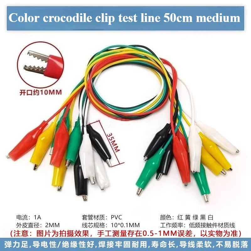 Banana Plug to Crocodile Clip Test Wire Set – Red & Black Test Lead Set Richie's A to A M 10Pcs