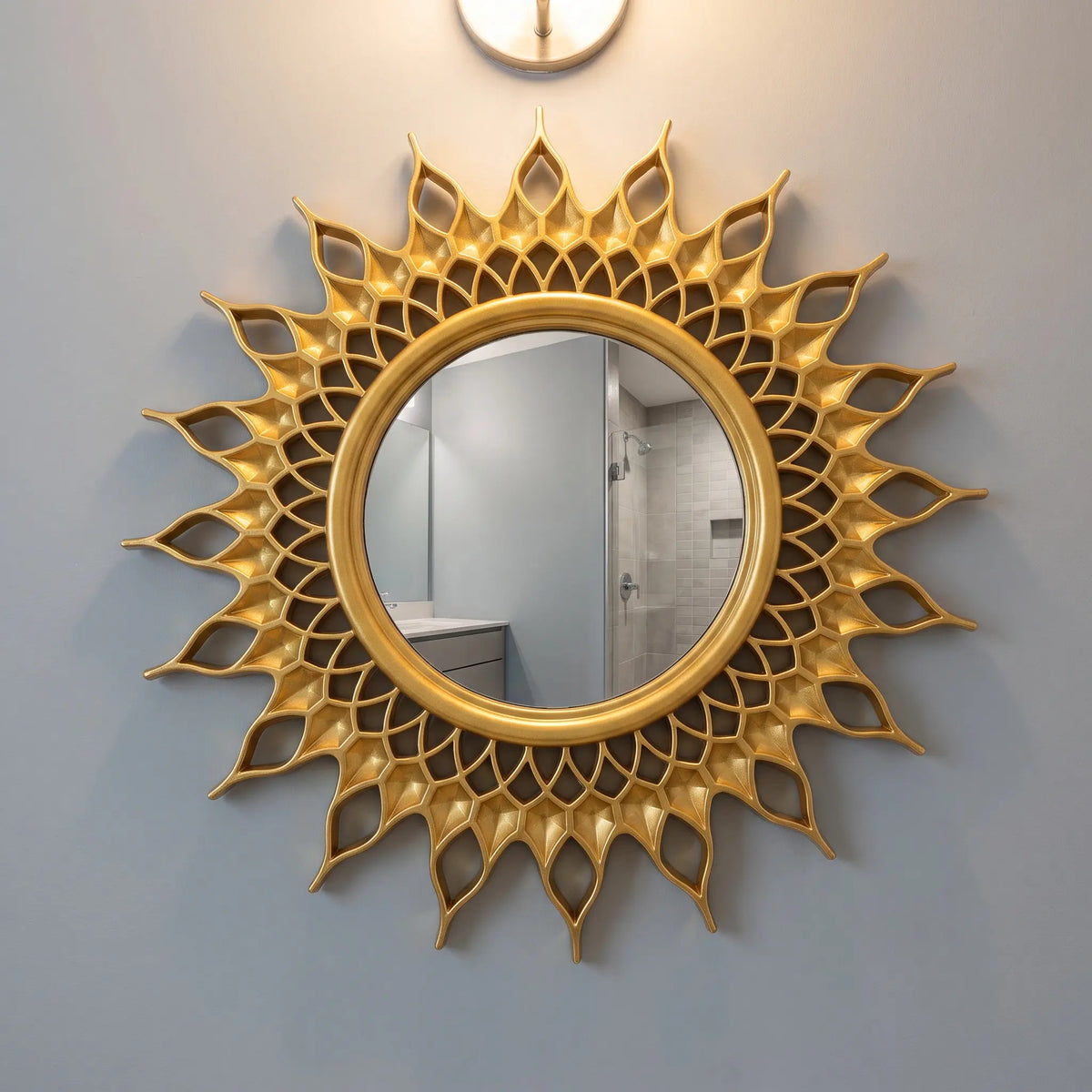 3-Pack Gold Sunburst Round Wall Mirrors – European Style Decorative Wall Mirror Richie's