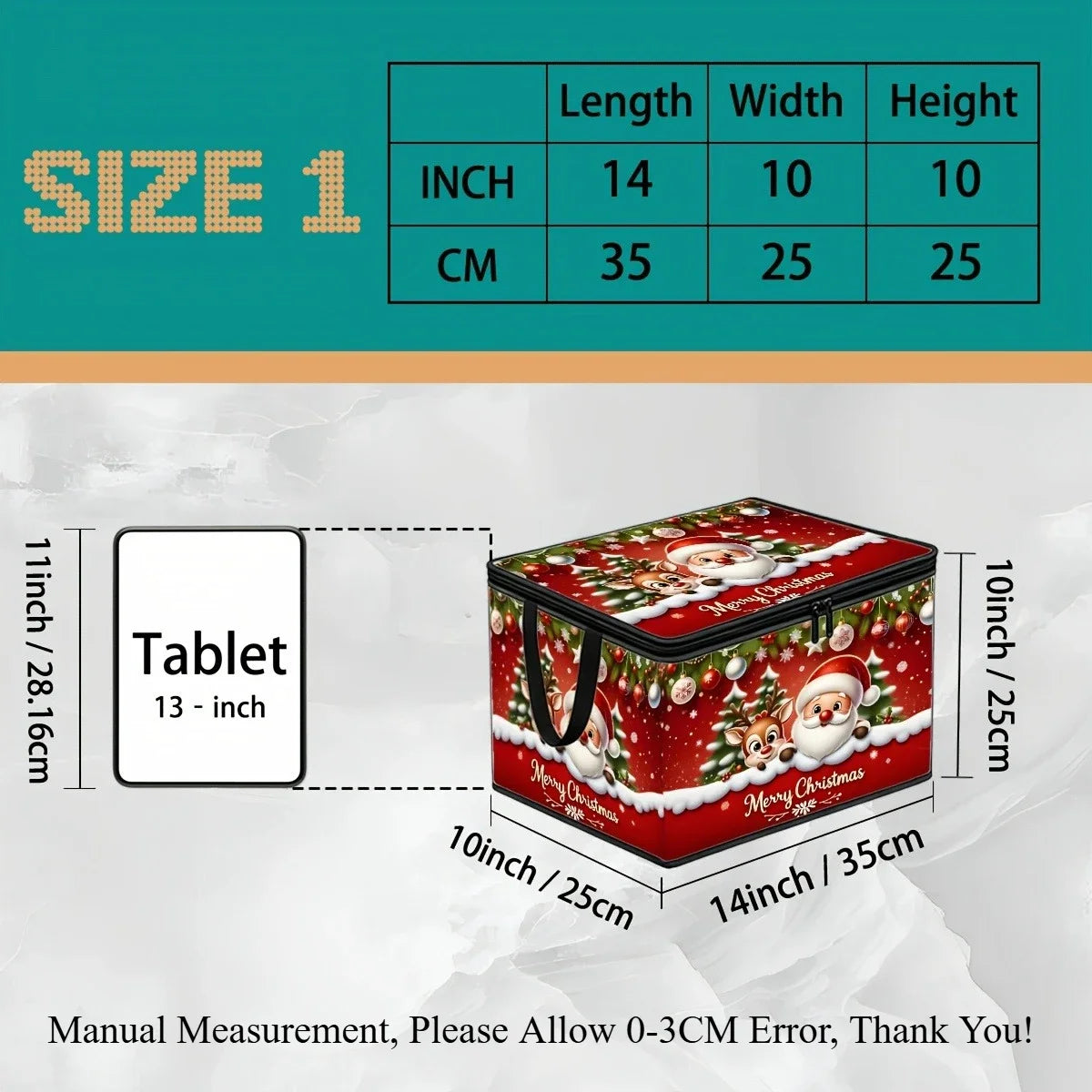 Large Foldable Christmas Storage Box with Lid | Santa Design Foldable Storage Box Richie's S 1 Piece