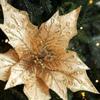 29cm Glitter Artificial Poinsettia Flower – Christmas Décor Christmas Artificial Flower Richie's