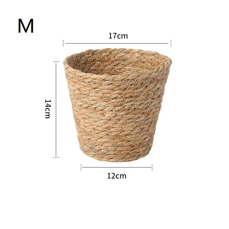 Handwoven Wicker Flower Pot Basket – Natural Straw Planter Wicker Planter Basket Richie's M