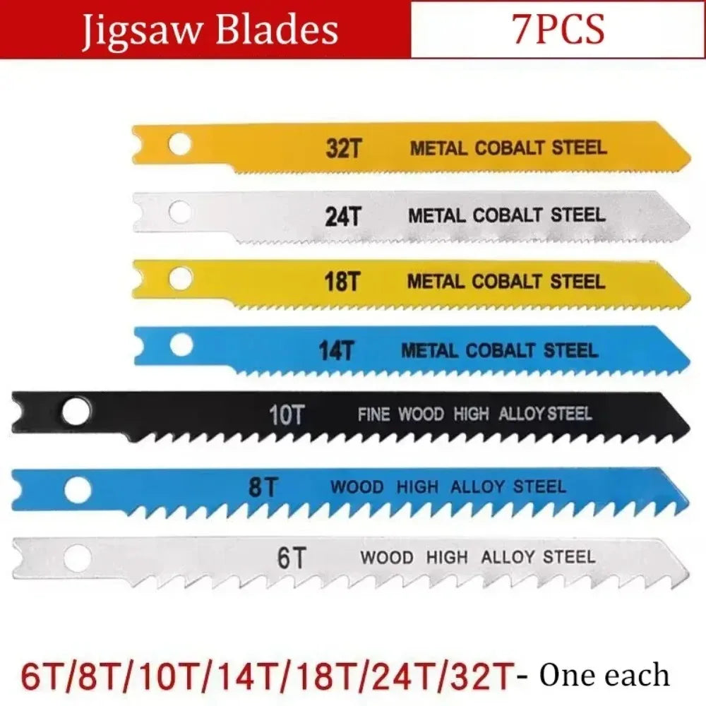 TOTNEND 7-Piece Jigsaw Blade Set | Multi-Tooth Wood & Metal Jigsaw Blade Set Richie's