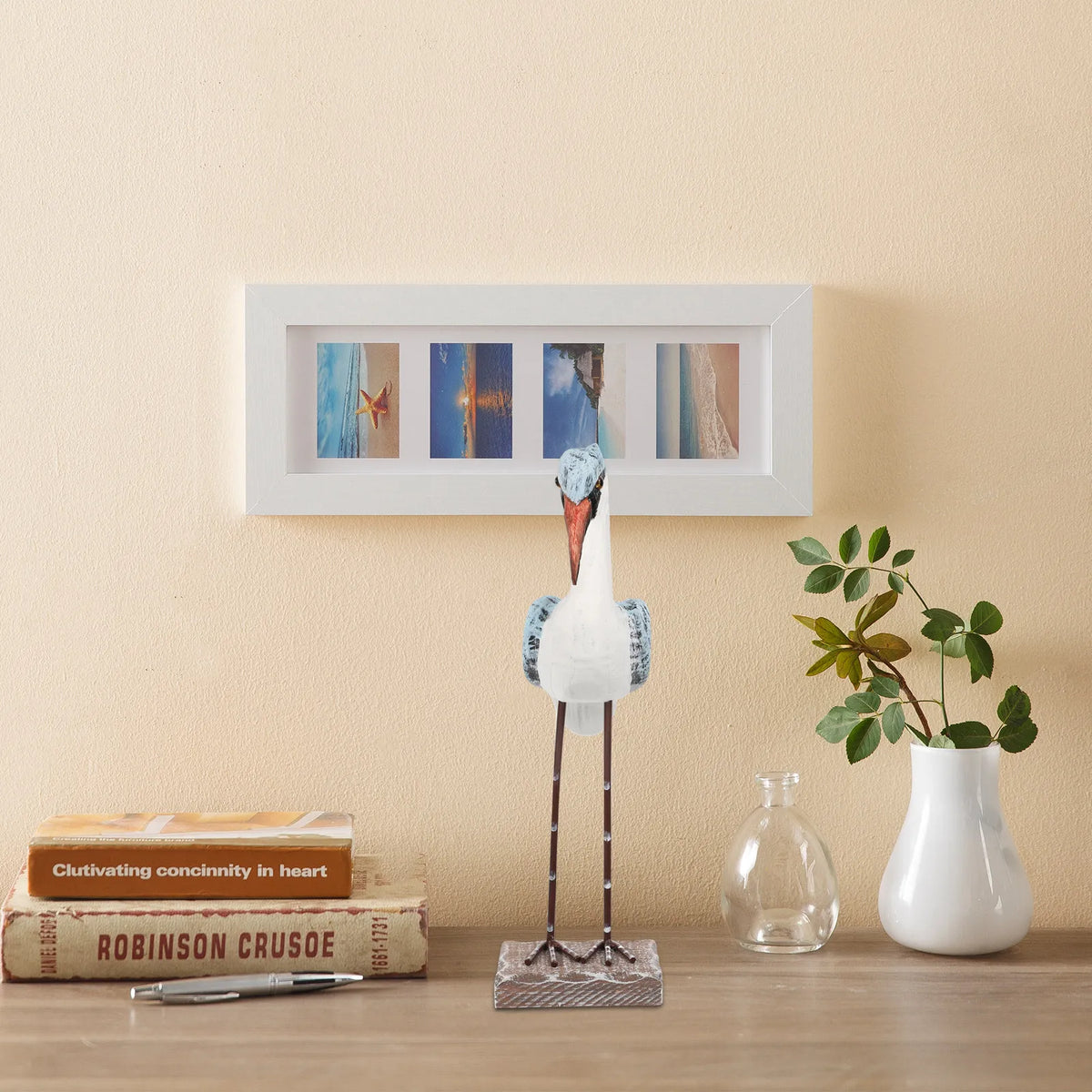 Wooden Seagull Figurine – Coastal Nautical Home Decor Statue Decorative Figurine Richie's Default Title