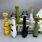 Boho Cat-Shaped Resin Vase – Kitty Figurine Shelf Desk Decor Decorative Resin Vase Richie's