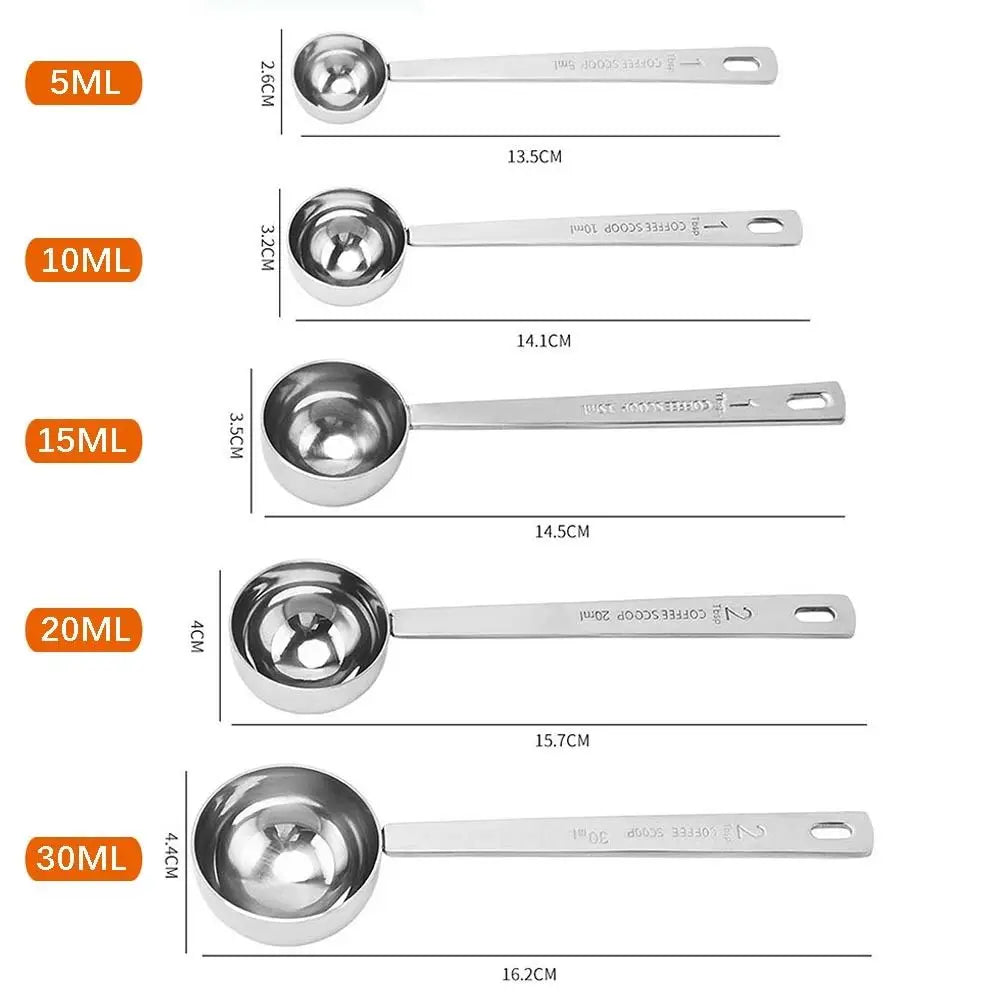 Stainless Steel Measuring Spoon Set 5–30ML | Coffee Scoop Measuring Spoon Richie's