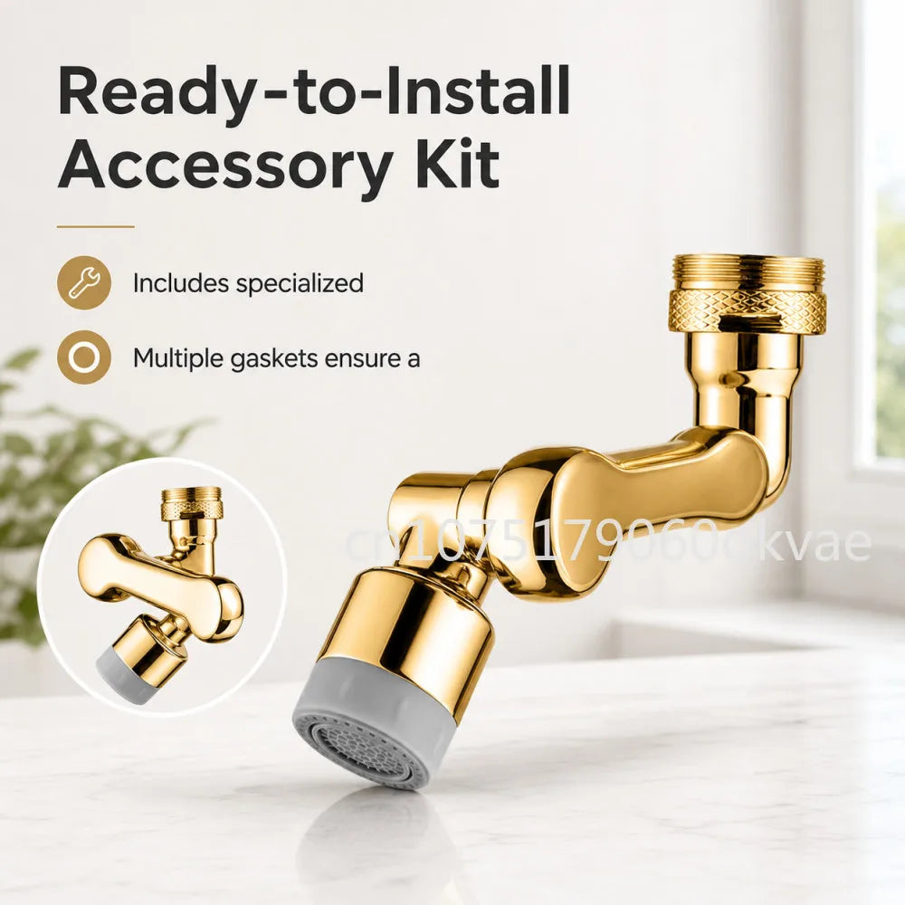 1080° Rotating Gold Faucet Aerator – 2-Mode Swivel Tap Extender Faucet Aerator Richie's