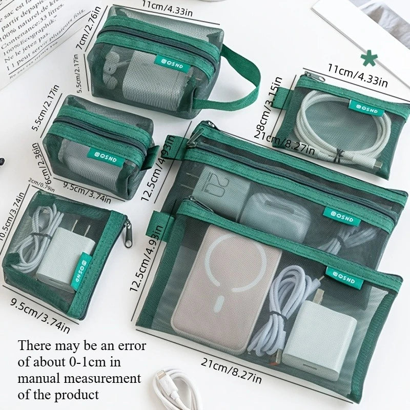6-Pack Transparent Mesh Coin Purse Set – Travel Organizer Coin Purse Set Richie's