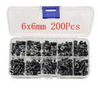200Pcs 6x6mm Tact Switch Kit – 10 Heights, 4-Pin PCB Momentary Tactile Switch Kit Richie's Default Title