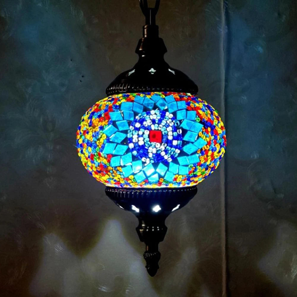 Turkish Mosaic Pendant Light – Handcrafted Glass Globe Chandelier Mosaic Pendant Light Richie's