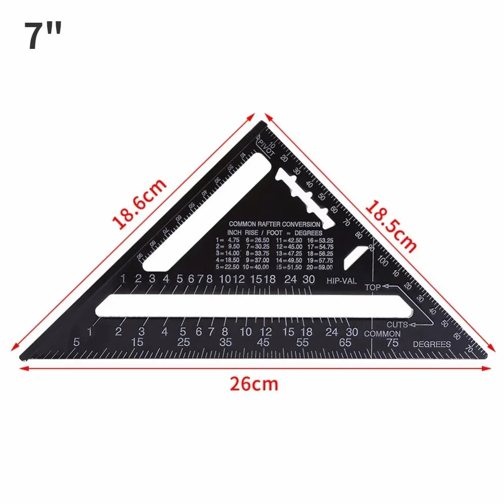 7"/12" Aluminum Carpenter Square Protractor Miter Saw Guide Carpenter Square Richie's