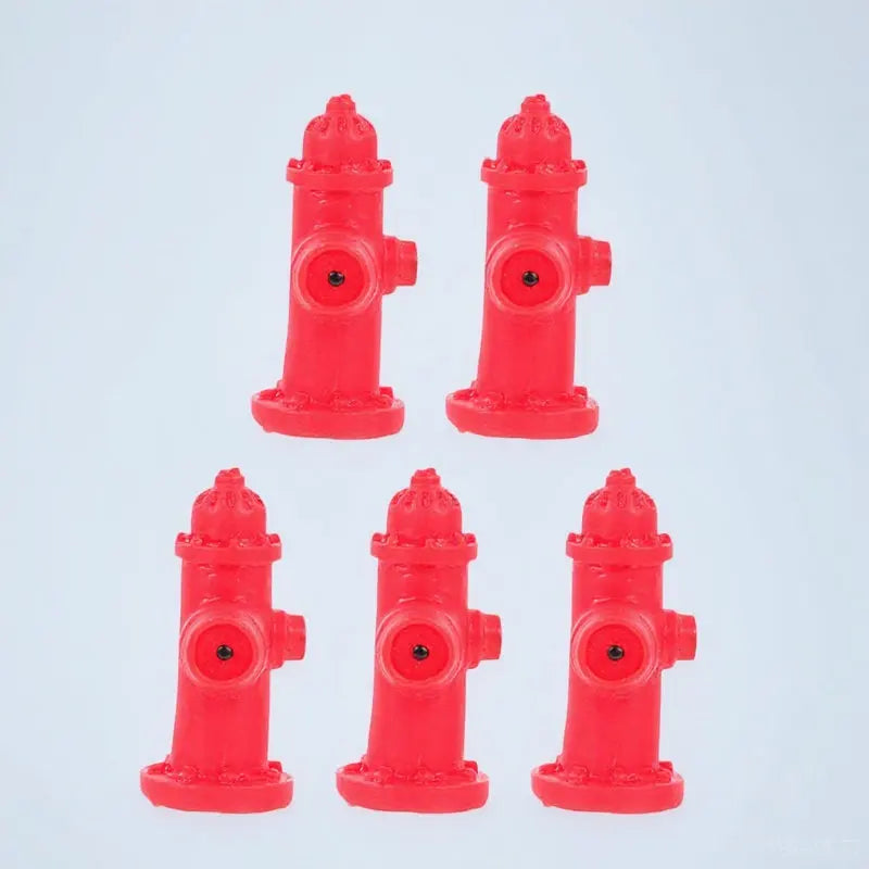 5Pcs Miniature Resin Fire Hydrant Figurines for Micro Landscape Miniature Figurine Set Richie's Default Title