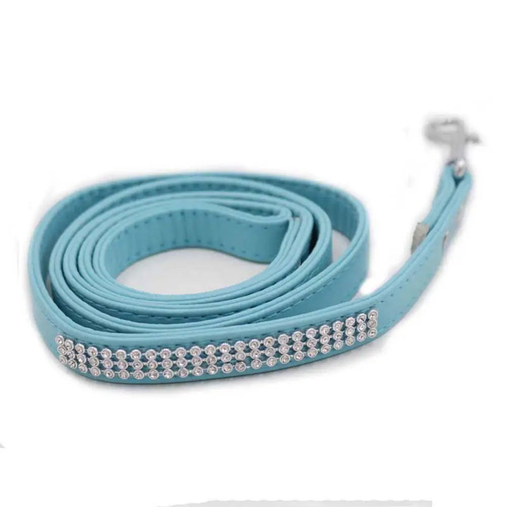Sparkly Rhinestone Dog Leash for Small Dogs | Bling PU Leash Rhinestone Dog Leash Richie's