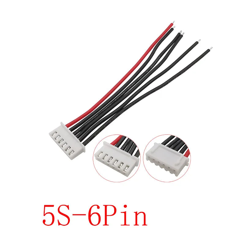 JST XH LiPo Balance Charger Connector 1S–7S 22AWG Silicone Battery Connector Cable Richie's 5S-6Pin 20CM 5Pcs
