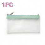 Zippered Money Pouch PVC Cash Bag for Coins, Bills & Office Zippered Money Pouch Richie's Green 1pc