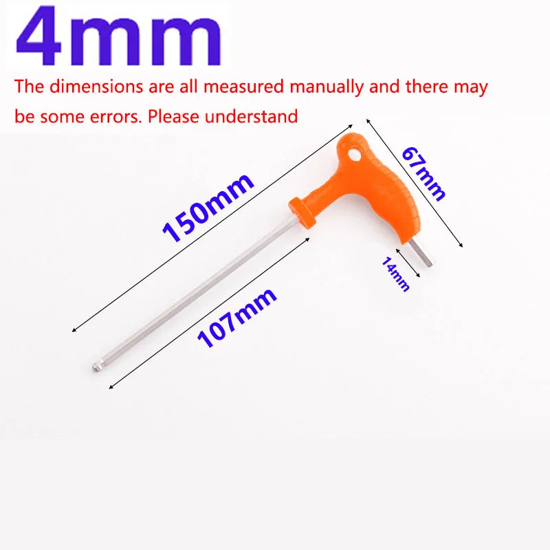 T-Handle Allen Wrench Set 2.5–14mm Metric Hex Keys | 9-Piece Hex Key Wrench Set Richie's 4mm