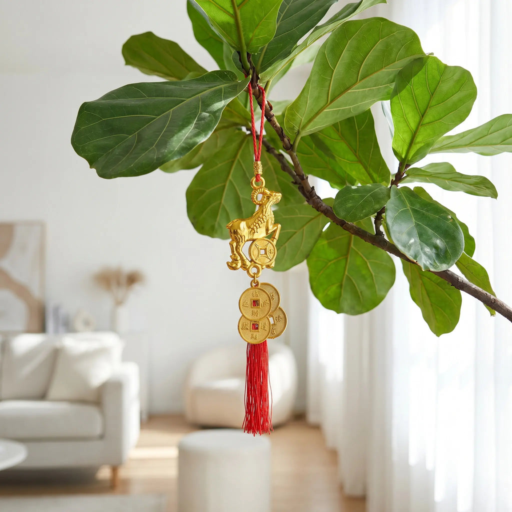 8Pcs Chinese Zodiac Goat Tassel Pendants Feng Shui Charms 2027 Feng Shui Hanging Charm Richie's