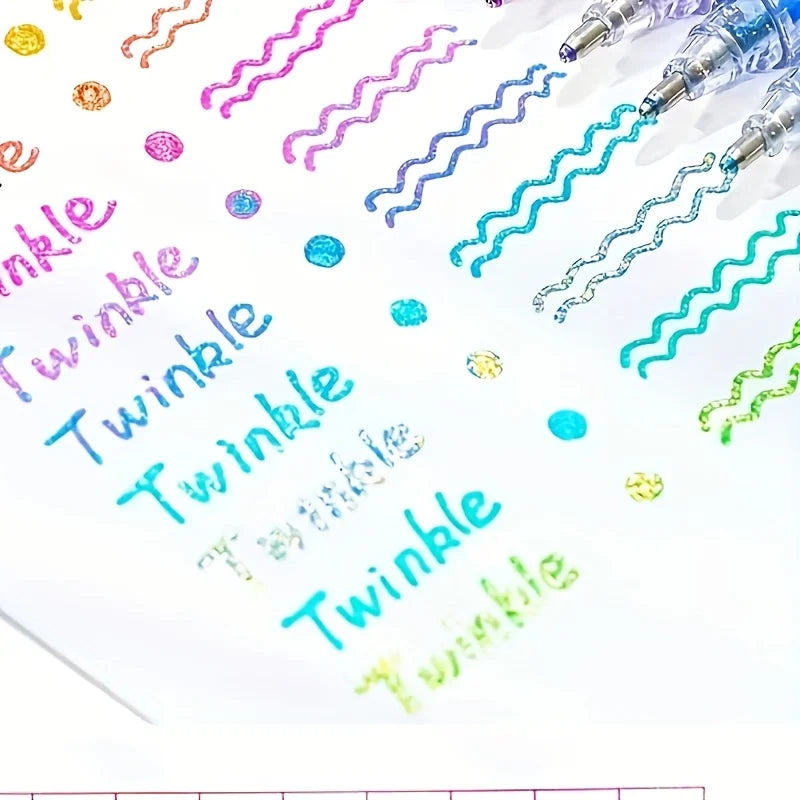 24-Color Glitter Gel Pen Set | 1.0mm Neon Ink for Coloring Glitter Gel Pen Set Richie's