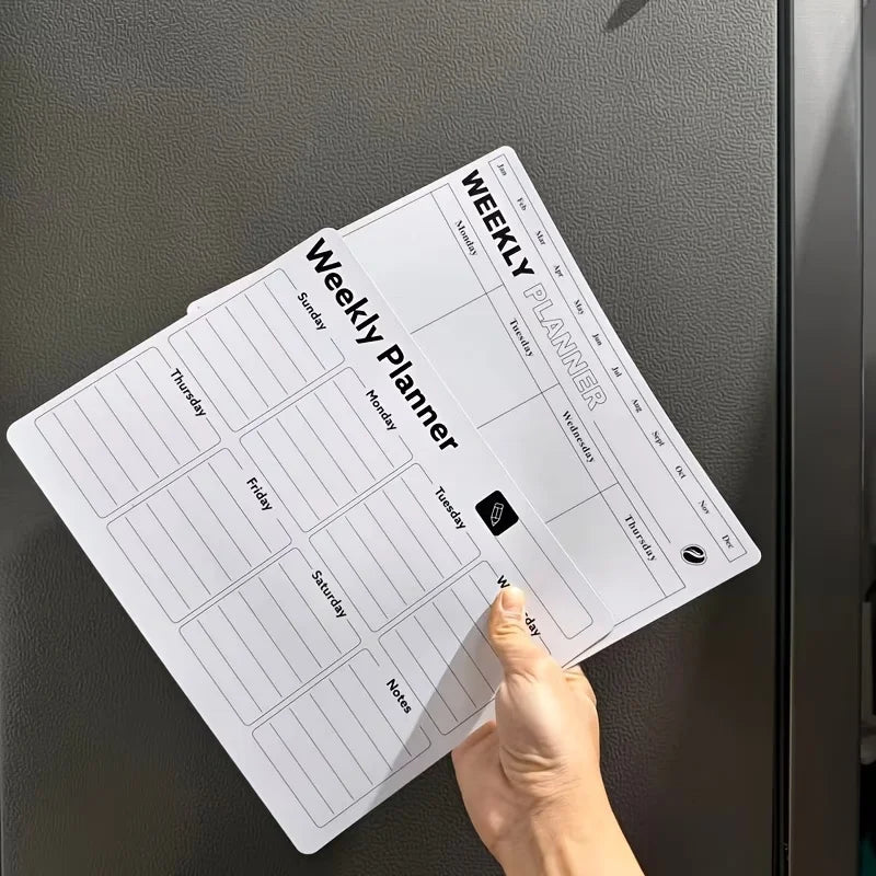 Reusable Magnetic Weekly Planner Whiteboard for Fridge – 2 Pack Magnetic Whiteboard Planner Richie's