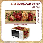 Floral Microwave Cover Waterproof Dust Protector Mat | Polyester Appliance Dust Cover Richie's J
