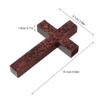 Wooden Cross Wall Decor Dark Brown Hand-Carved Rose Religious Art Religious Wall Decor Richie's