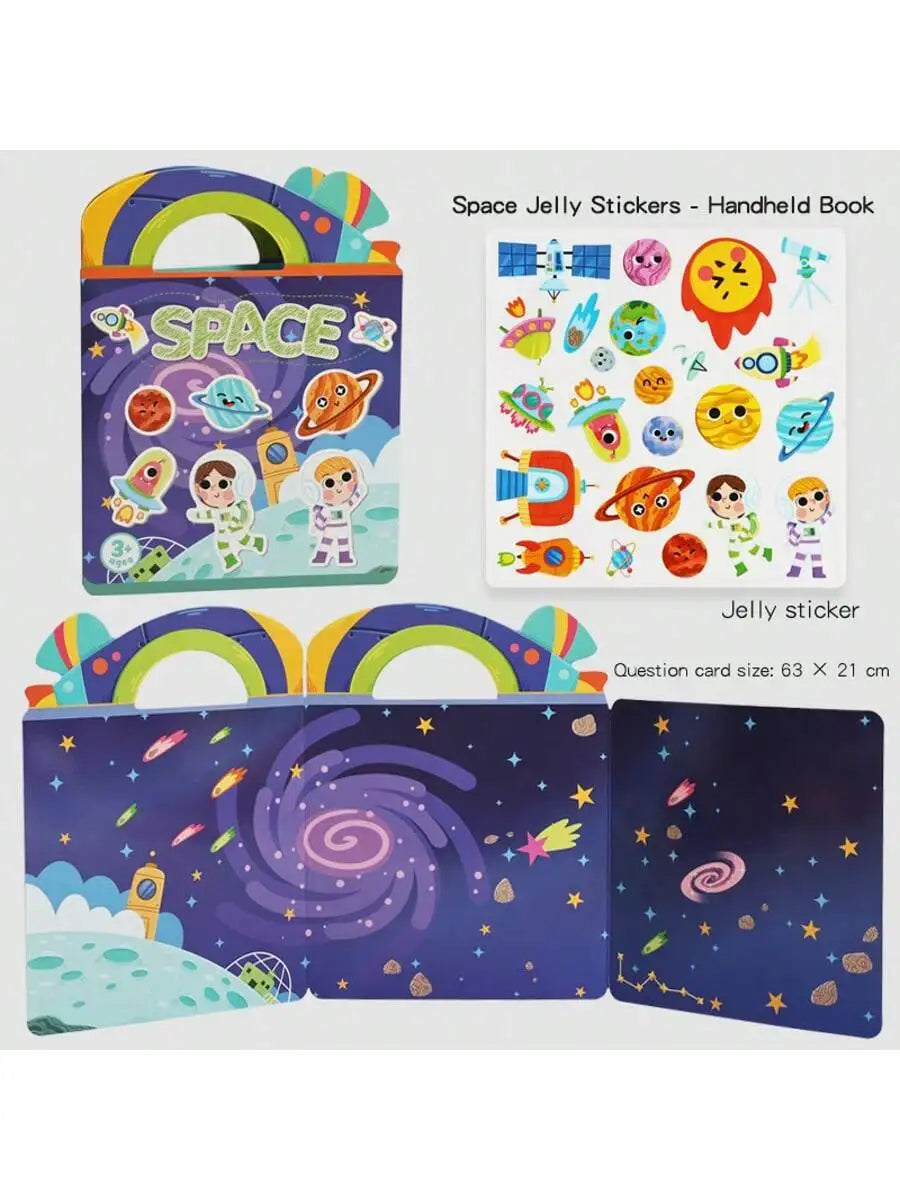 Reusable Sticker Books for Kids – 6-Set Travel Activity Bundle Kids Activity Book Richie's BQ-0008 space