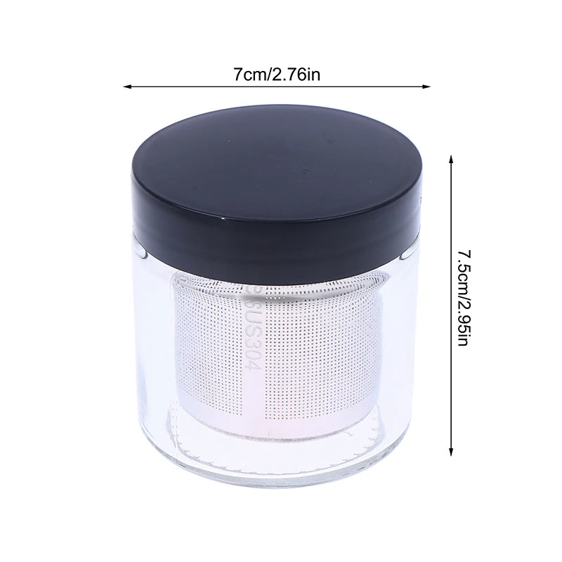 Jewelry Cleaning Jar Glass & Steel Cup with Dustproof Lid Jewelry Cleaning Jar Richie's Sliver