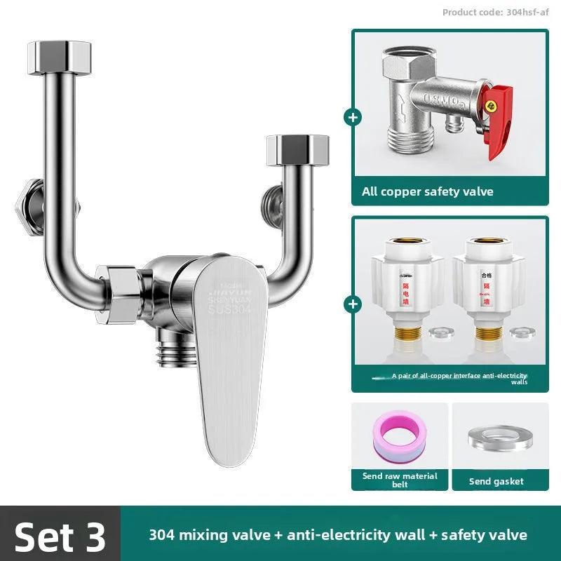 Thermostatic Mixing Valve – Brass Shower Faucet Accessory Kit Thermostatic Mixing Valve Richie's 304stainless steel-3