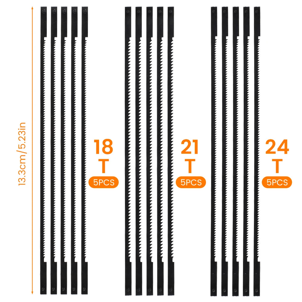 15/24 PCS Scroll Saw Blades Kit – Wood Plastic Foam DIY Scroll Saw Blades Richie's 15PCS black