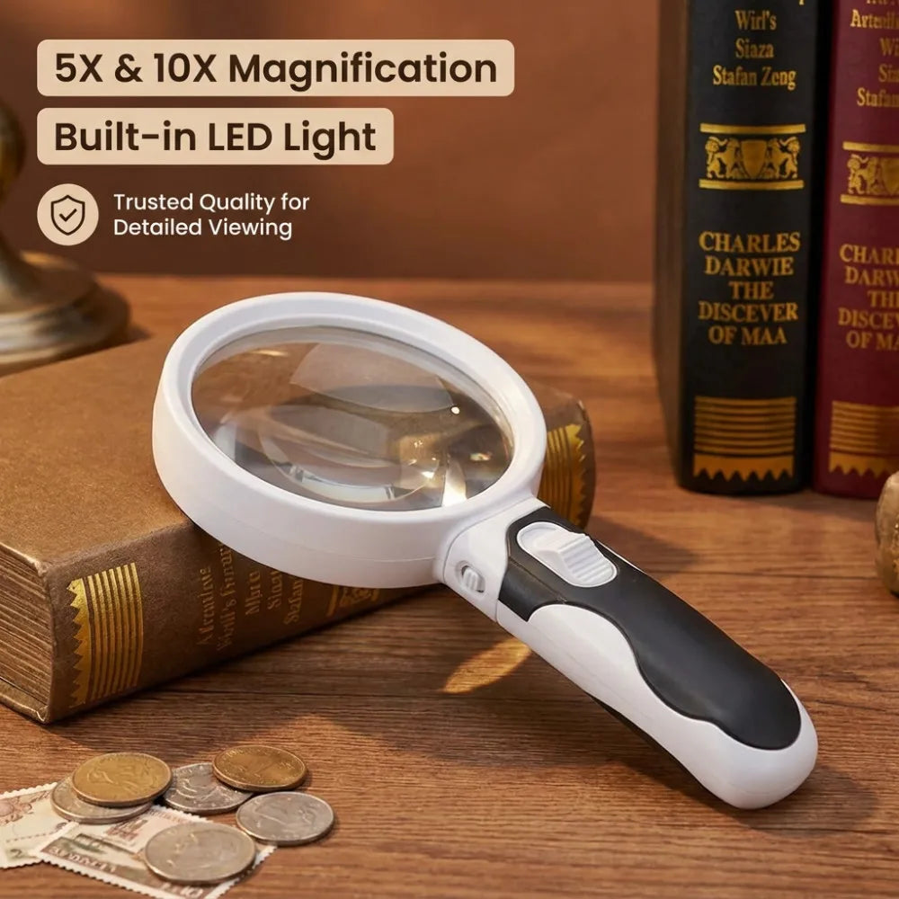 LED Handheld Magnifying Glass 5X 10X with Light – Loupe LED Magnifying Loupe Richie's Default Title