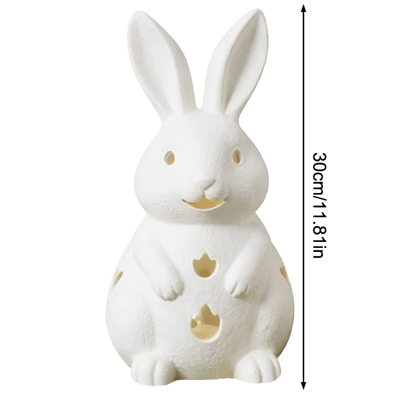 White Bunny Resin Candle Holder – Easter Rabbit Tea Light Decor Candle Holder Richie's E