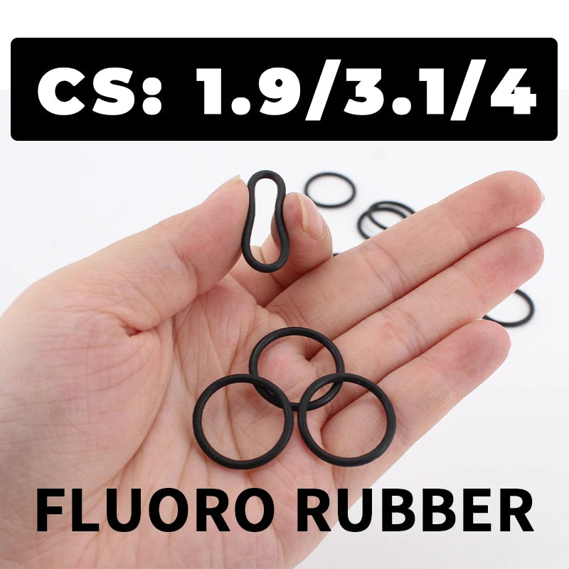 Black FKM O-Ring Gasket CS 1.9/3.1/4mm Fluorine Rubber Seal Rubber Sealing Gasket Richie's