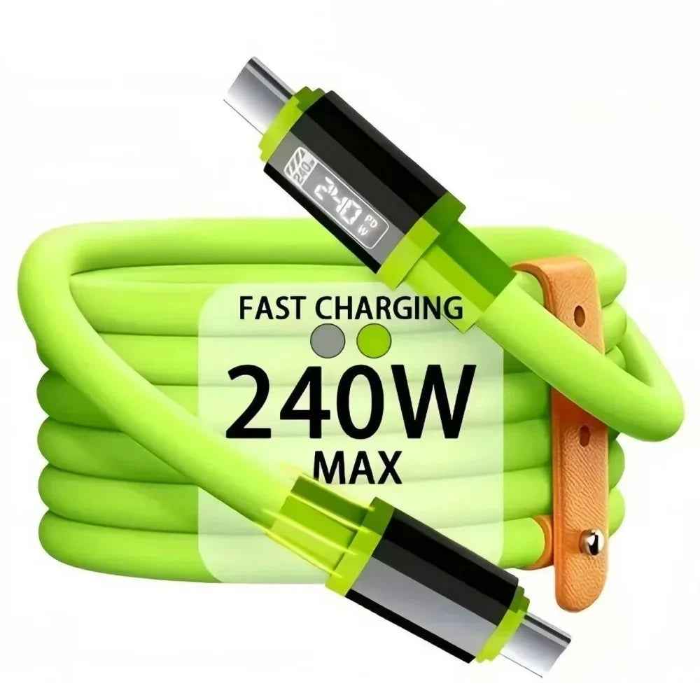 FUCHU 240W USB-C Fast Charging Cable with LED Power Display USB-C Charging Cable Richie's