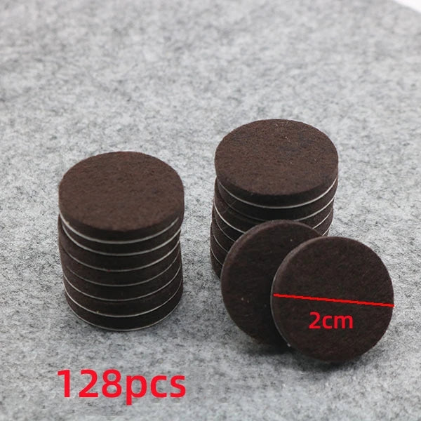 Felt Chair Leg Pads 5mm Self-Adhesive Floor Scratch Protectors Furniture Leg Pads Richie's Black Round 2cm128pc