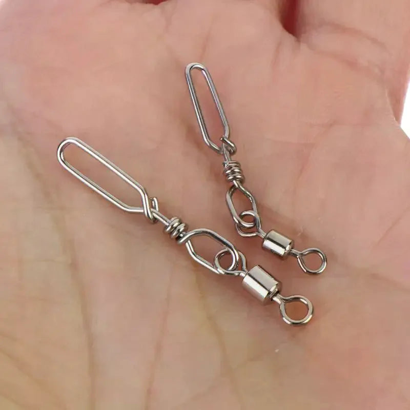 10Pcs Stainless Steel Fishing Quick Snap Speed Swivel & Guide Rings Fishing Swivel Snap Richie's