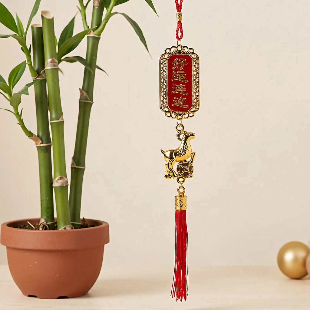 5Pcs Chinese New Year 2027 Goat Zodiac Tassel Hanging Ornaments Holiday Hanging Ornaments Richie's