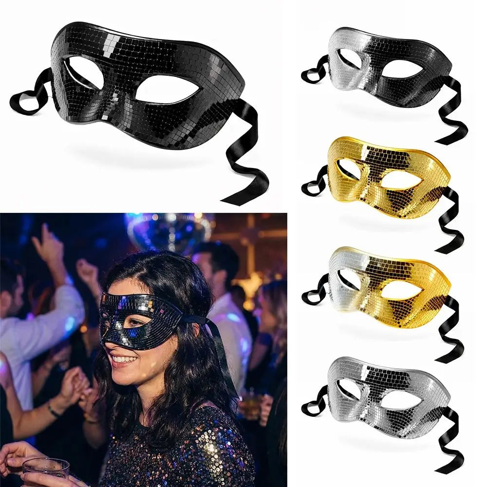 Glitter Mirror Masquerade Eye Mask | Mardi Gras Cosplay Masquerade Eye Mask Richie's
