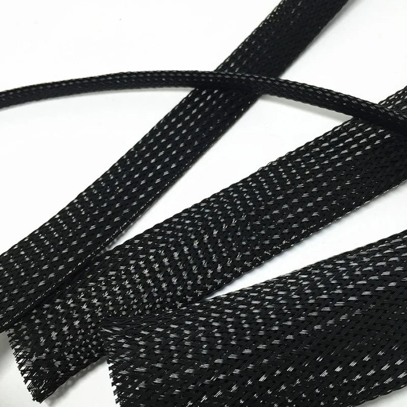 Expandable PET Braided Cable Sleeve Black 1mm–100mm | 1–10M Cable Sleeve Richie's