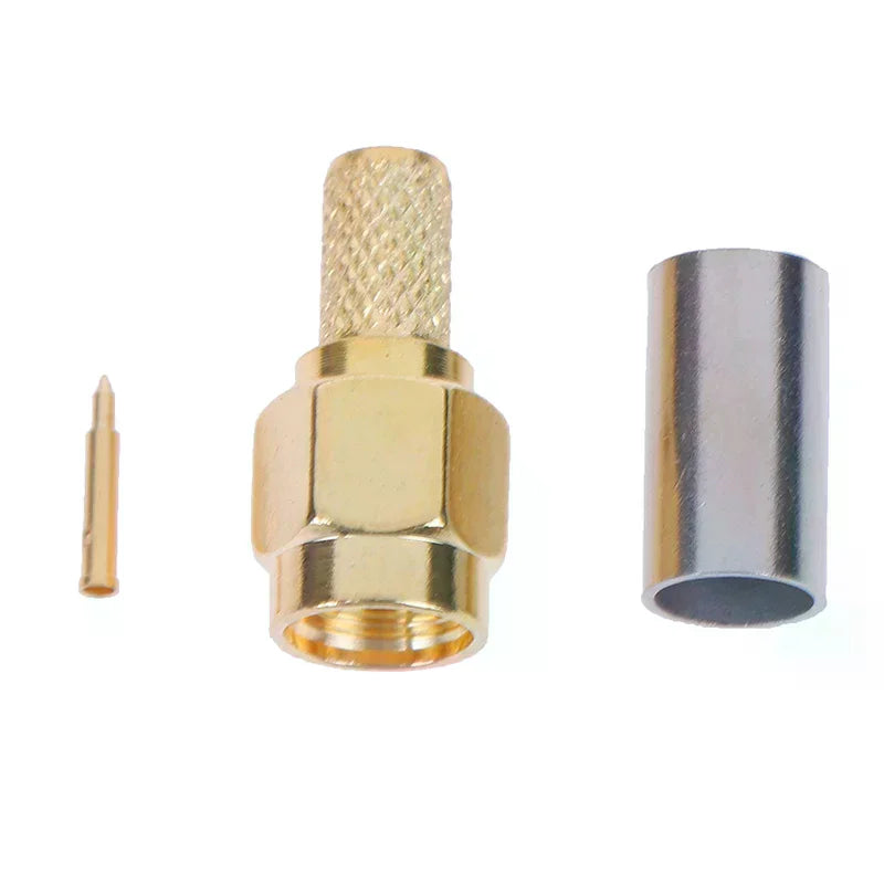 5-Pack SMA Male Plug RF Coaxial Crimp Connectors RG58 RG142 RF Coaxial Connector Richie's