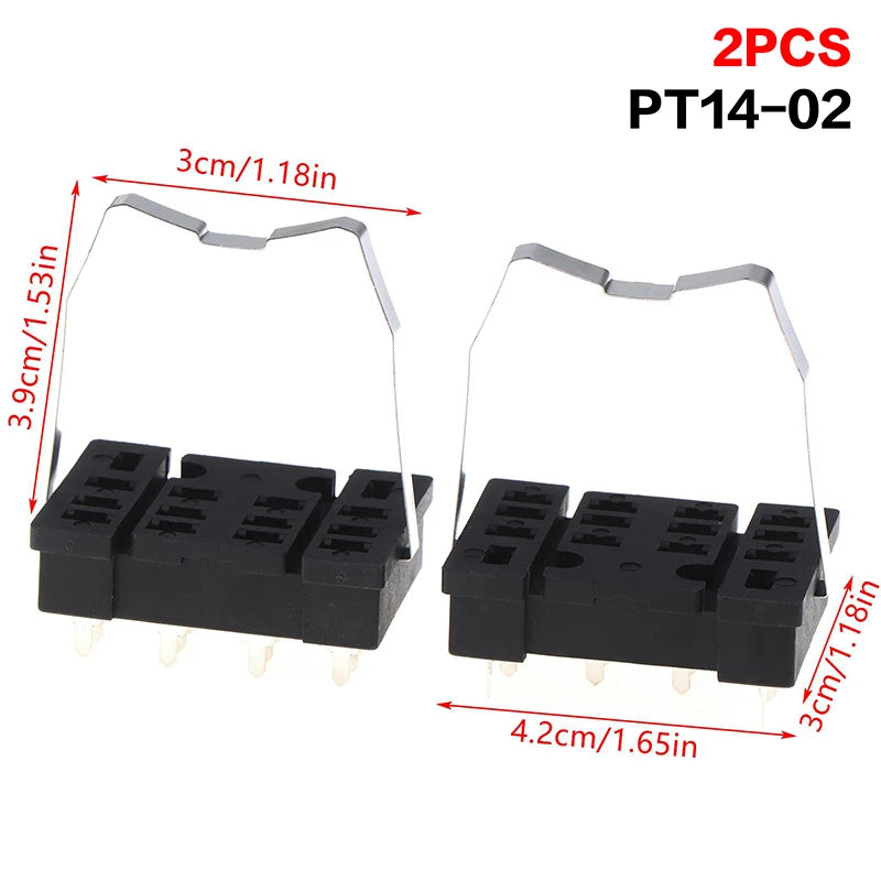 PT08-0 8-Pin Relay Socket Bracket for DIY Electronics (2 Pcs) Relay Socket Bracket Richie's A2