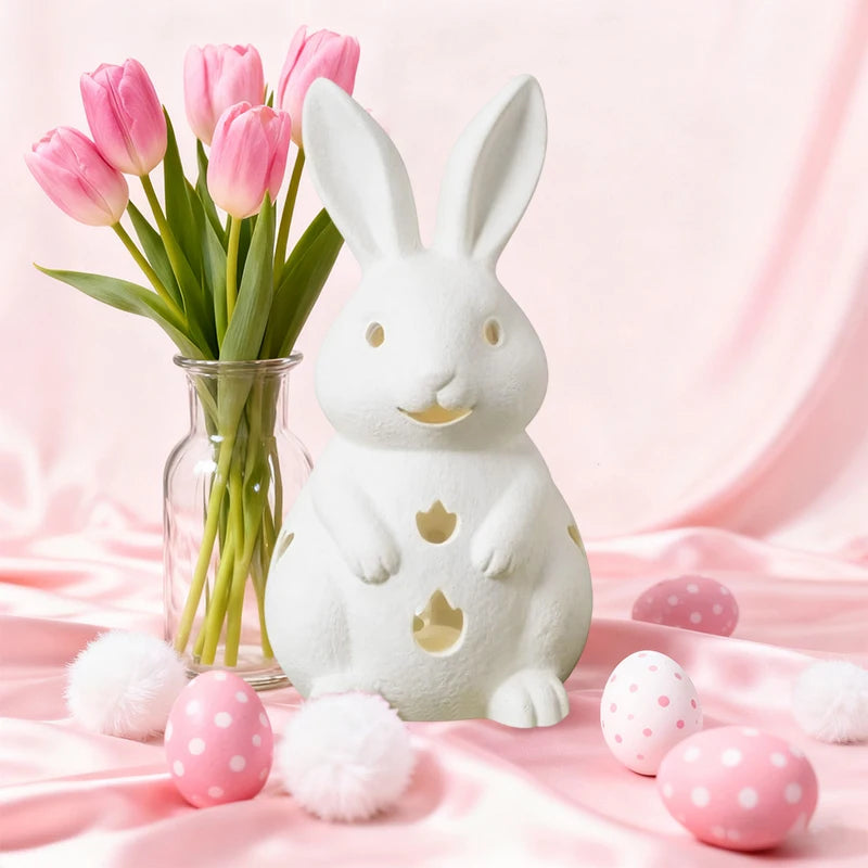 White Bunny Resin Candle Holder – Easter Rabbit Tea Light Decor Candle Holder Richie's