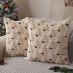 2pcs Beige Christmas Tree Pillow Covers 45x45cm | Holiday Décor Pillow Covers Richie's Beige 2pcs 45x45cm