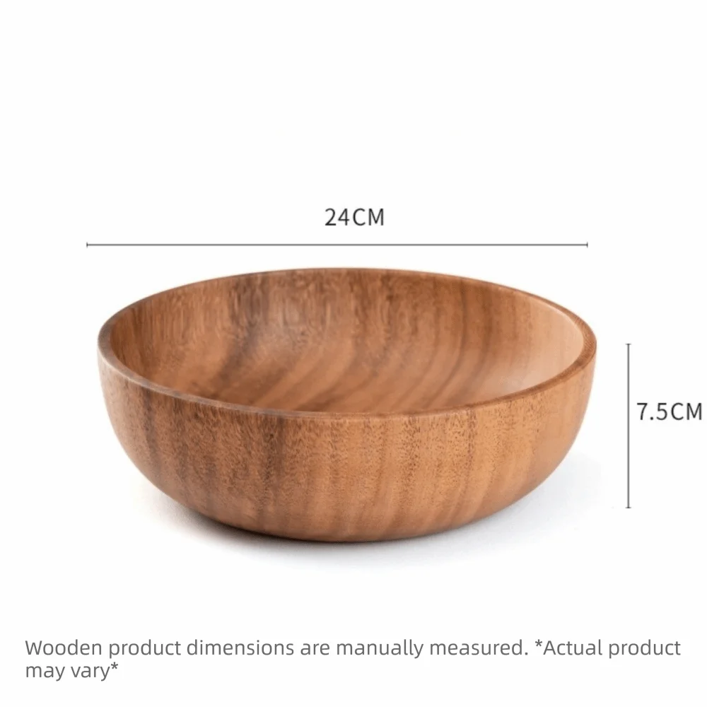 Japanese Style Handmade Wooden Soup Bowls – Round Wood Tableware Wooden Soup Bowl Richie's 24-bowl